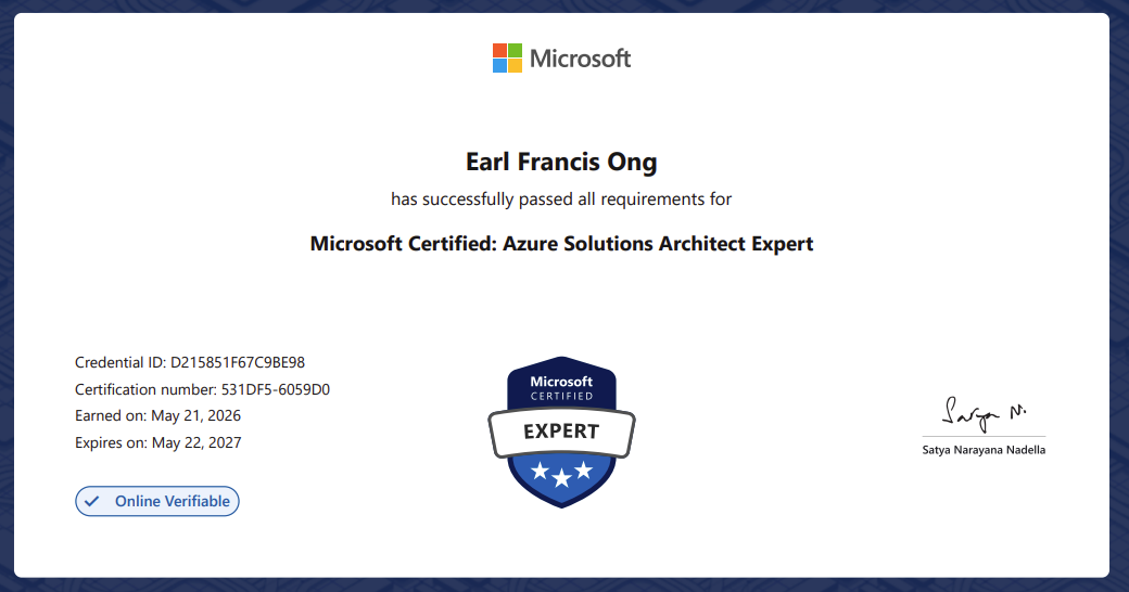 Microsoft Certified: Azure Solutions Architect Expert